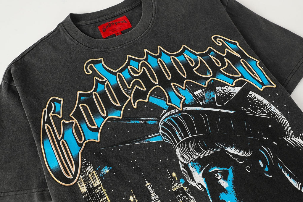 Godspeed Scary Nights Statue of Liberty Graphic T-Shirt