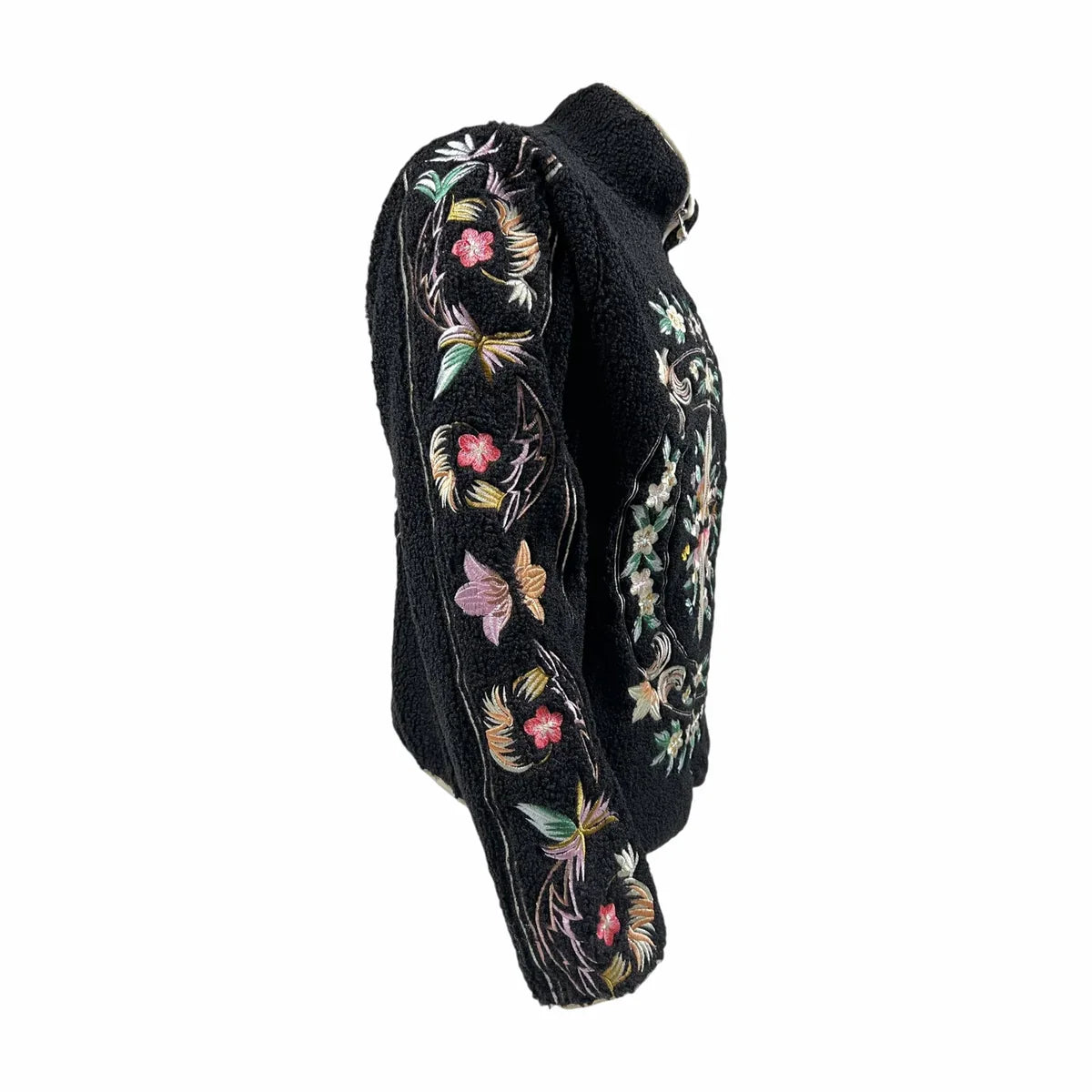 Abc. Floral Fleece Zip-Up 'Black'